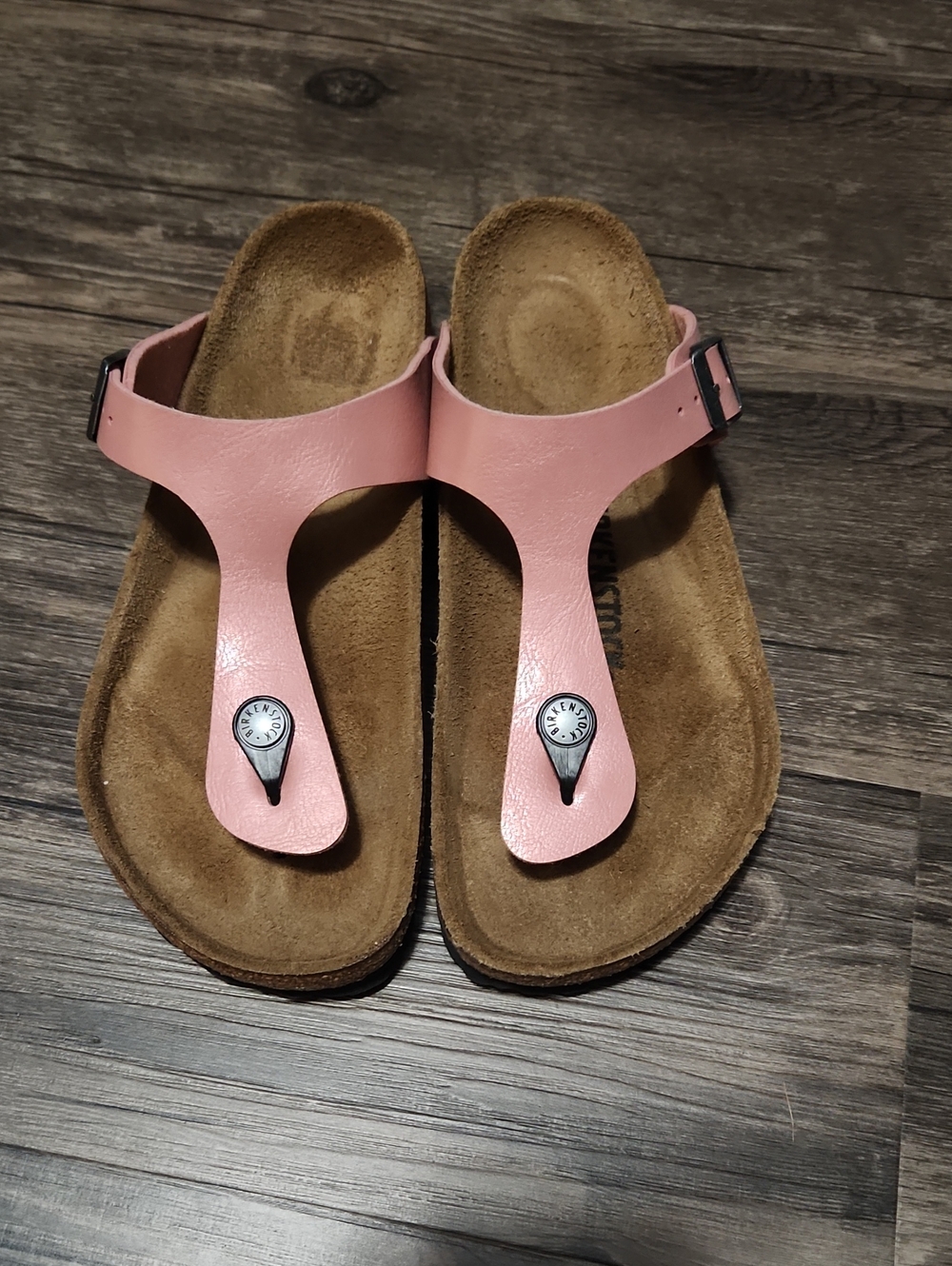 Birkenstock Pink Thong Sandals with Buckle